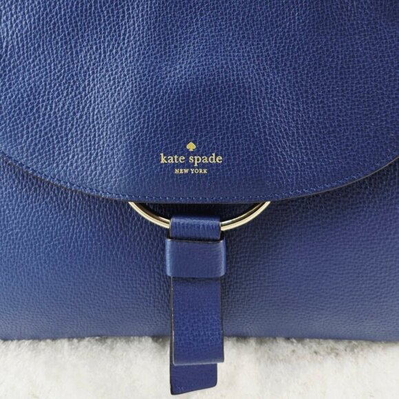 KATE SPADE Jasper Clarke Street Ocean Blue Pebble Leather Top Handle Shoulder Ba - Picture 5 of 16